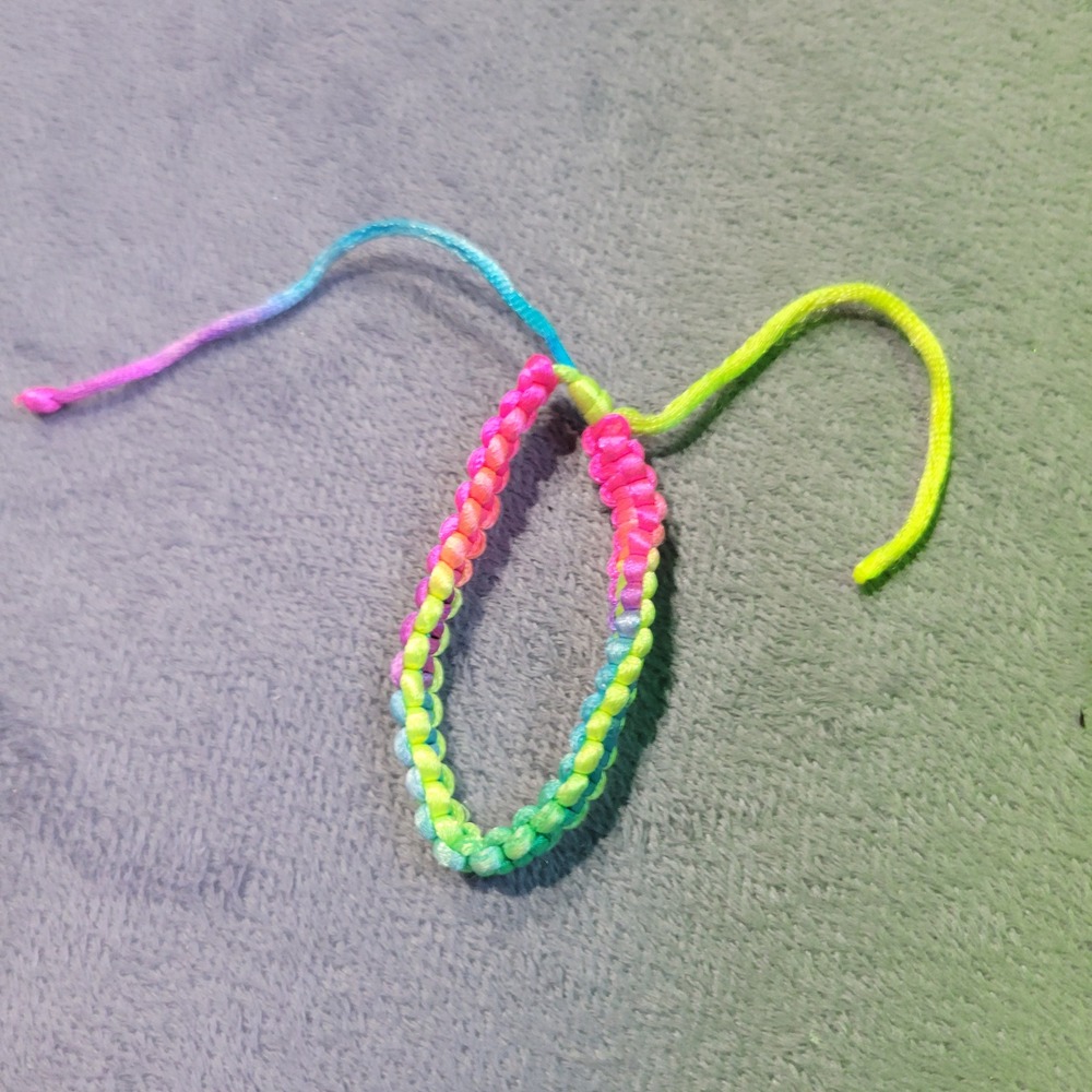 Friendship Bracelet Unisex S‎ Multicolor Neon Braided Macrame Retro 90s Boho Art
